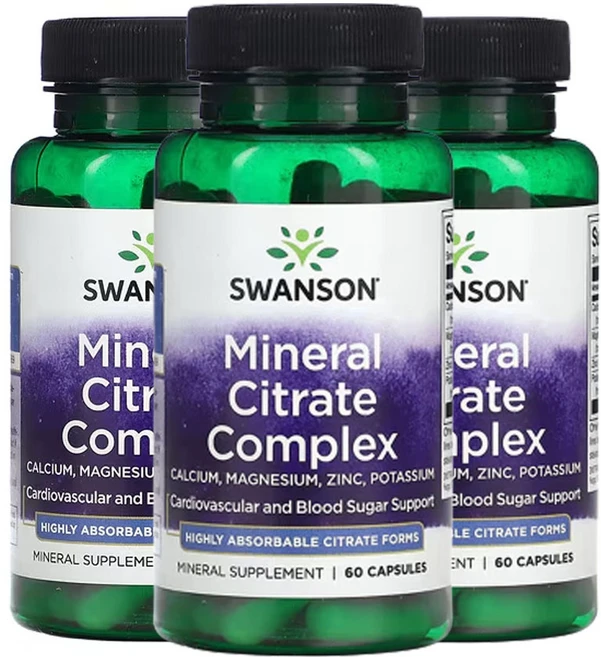 스완슨 미네랄 시트레이트 복합체 캡슐 60정, 3개 - 쿠팡