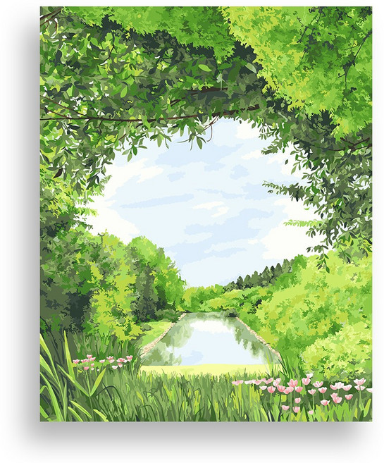 위메이크 페인팅 DIY 명화그리기 세트 초록예찬 40x50, 1개