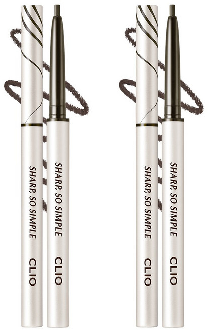 [1+1] 클리오 샤프 쏘 심플 워터프루프 펜슬 라이너 AD, 003 블랙 브라운, 2개