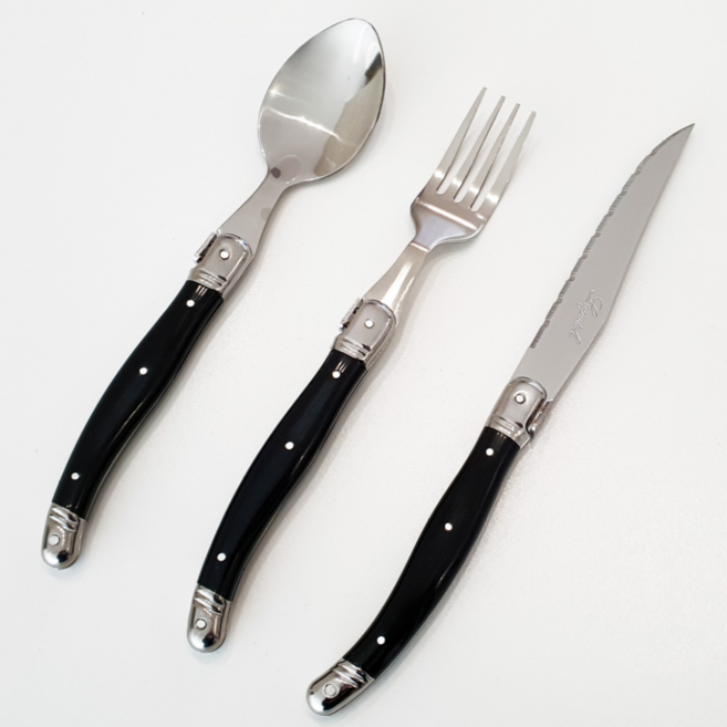 리옹 라귀올 시즌2 누벨 커트러리 1인 세트 3종, 1세트, 3pcs, 블랙