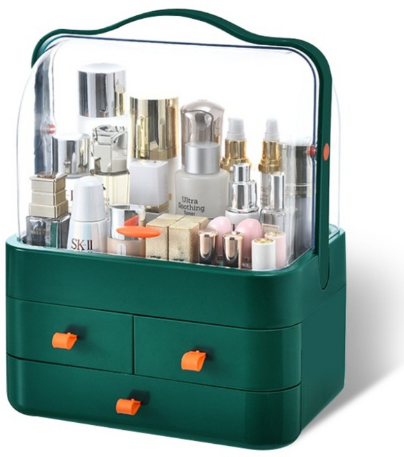 마벨인홈 커버형 서랍 화장품 정리함 특대사이즈, 1개, 그린
