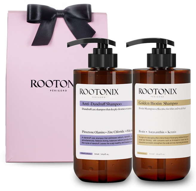 루토닉스 탈모완화 비듬 개선 볼륨 샴푸 선물세트 500ml+500ml, 1세트