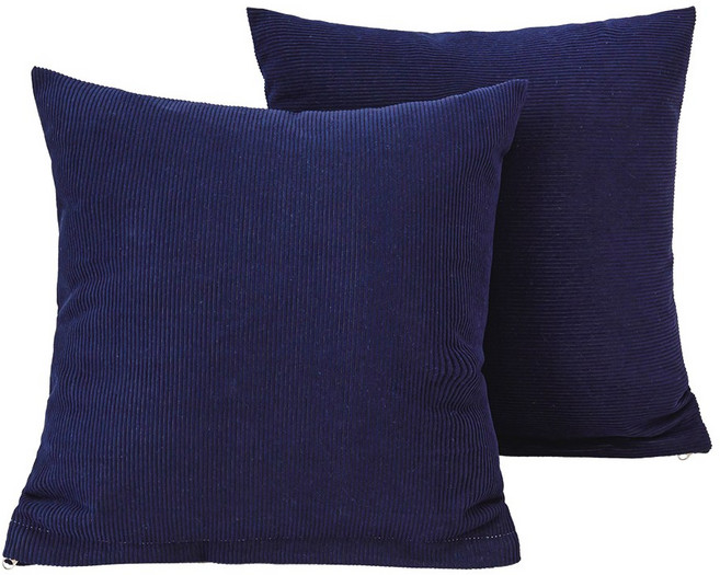 소하임 코듀로이 소파쿠션 솜+커버 2개 세트, 네이비