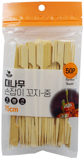 카멜 손잡이 나무꽂이 중형 15cm 50P 뷔페 케이터링 과일 디저트 칵테일