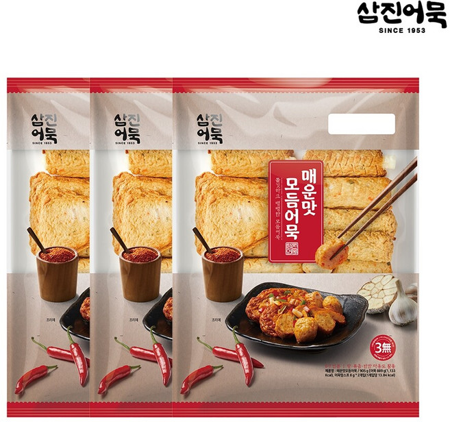 [삼진어묵] 매운모듬어묵 x 3개, 905g