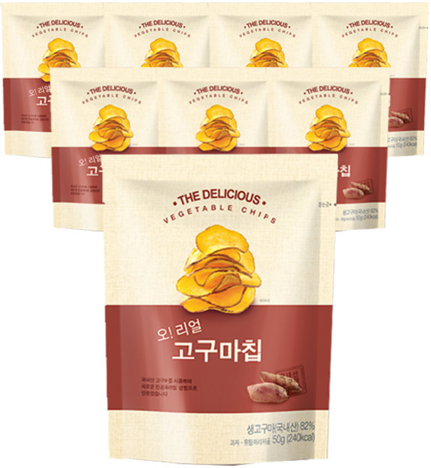 명성식품 오 리얼 고구마칩 국내산 고구마과자, 50g, 8개