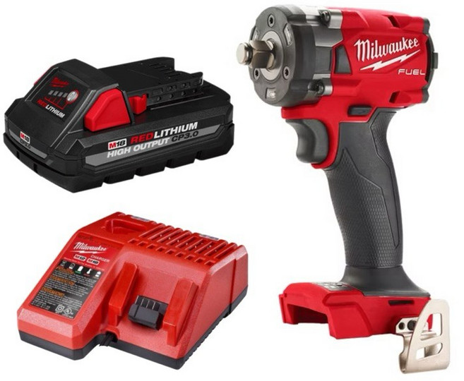 Milwaukee 米沃奇 M18 18V 無碳刷 輕型高扭力板手 外匯機, 1個, M18FIW2F12-1高輸出3.0套裝