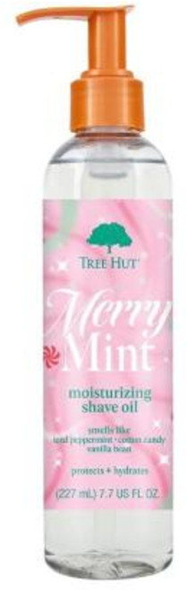 트리헛 Tree Hut Merry Mint 쉐이브 오일 부드러운 면도를 위한 젤 투 포뮬러 시어 버터 227ml, 1)7.7 Fl Oz Pack of 1