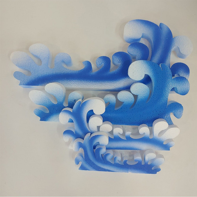 여름소품 파도모형 바다-소형 인테리어 유치원 어린이집 학습소품 실내장식 테마 해양, 해변-미니