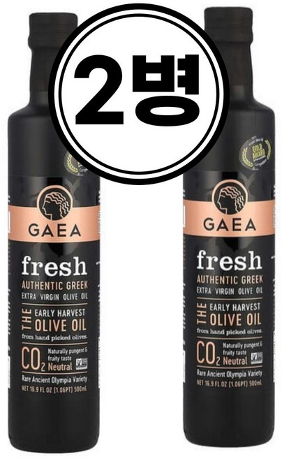 (2병) Gaea 가이아 프레쉬 엑스트라버진 올리브오일 500ml 그리스산 저온압착유