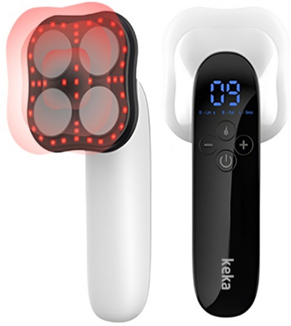 무선 핸디형 고주파 EMS 바디 마사지기 온열 램프 마사지, 화이트