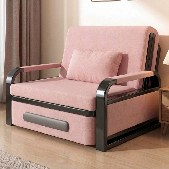 미스티 각도조절 접이식 1인용 2인용 쇼파침대 패브릭 소파베드 MTL2, 라텍스 핑크_82cm
