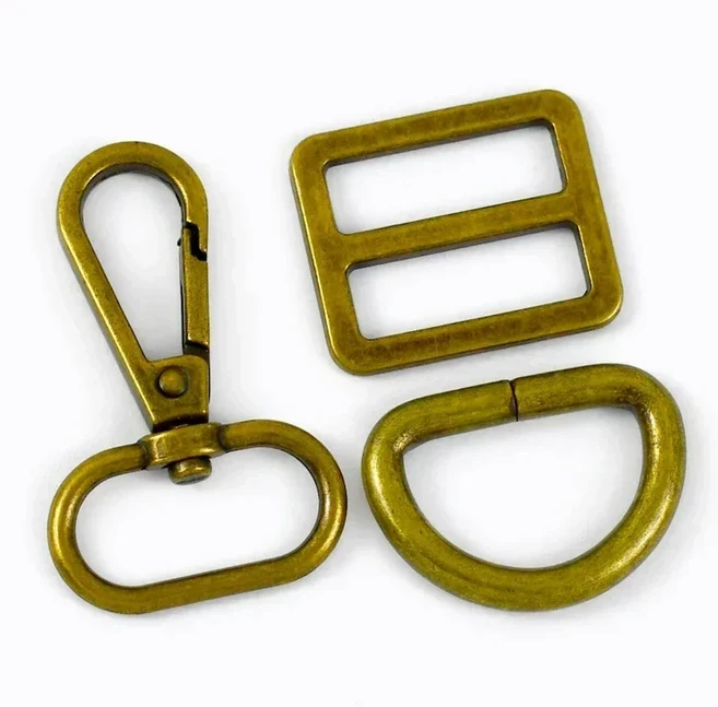 금속 버클 가방 스트랩 스위블 랍스터 걸쇠 D 링 트라이 애완 동물 칼라 벨트 조절기 후크 액세서리 2/3, 07 Bronze, 01 16mm-2Sets