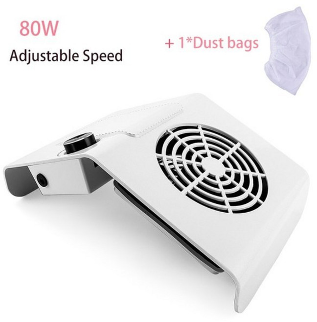 매니큐어용 네일 진공 청소기 강력한 흡입력 아트 도구 매니큐어 기계 집진기 팬 06 80W Whi... 1개, 06 80W White