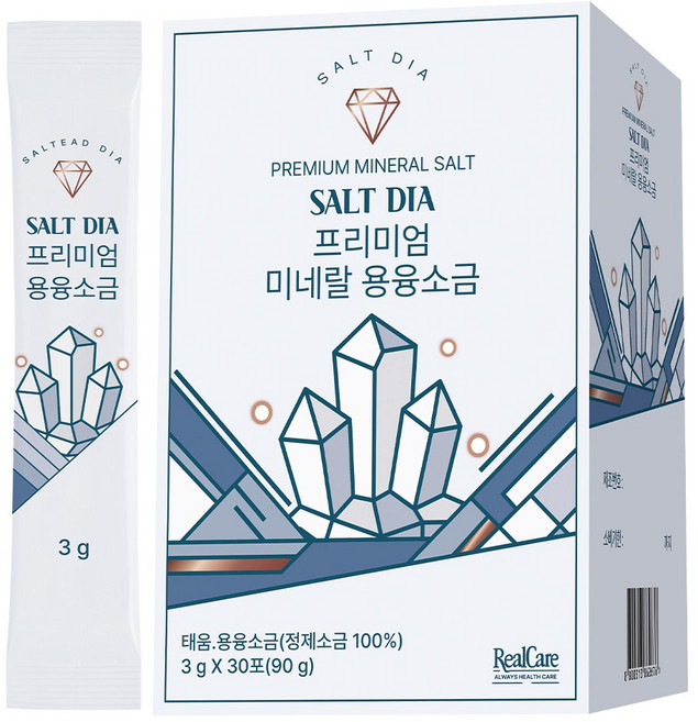 [6/15(월)예약출고] 리얼케어 SALT DIA 솔트다이아 프리미엄 미네랄 용융소금, 30개, 3g