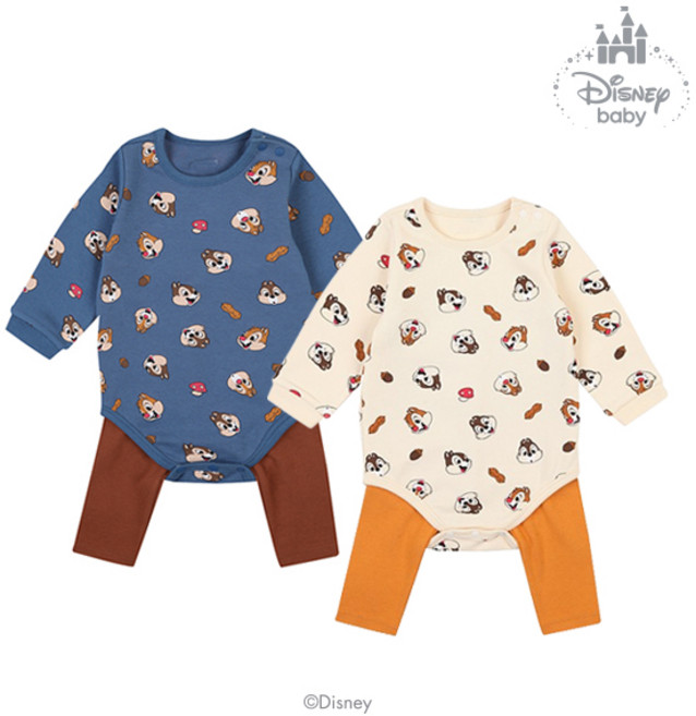 [디즈니베이비 가을]디즈니CD바디수트상하(CREAM BLUE)_79Q517504