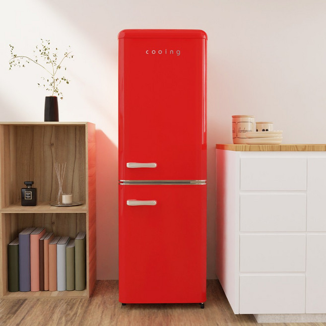 쿠잉 레트로 소형냉장고 REF-C153 레드 미니 원룸 사무실, REF-C153R