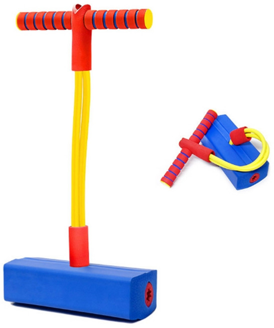 스폰지 점핑 스틱 어린이 점프 성장판자극 운동기구, 프로그 스카이콩콩 그린, 1개