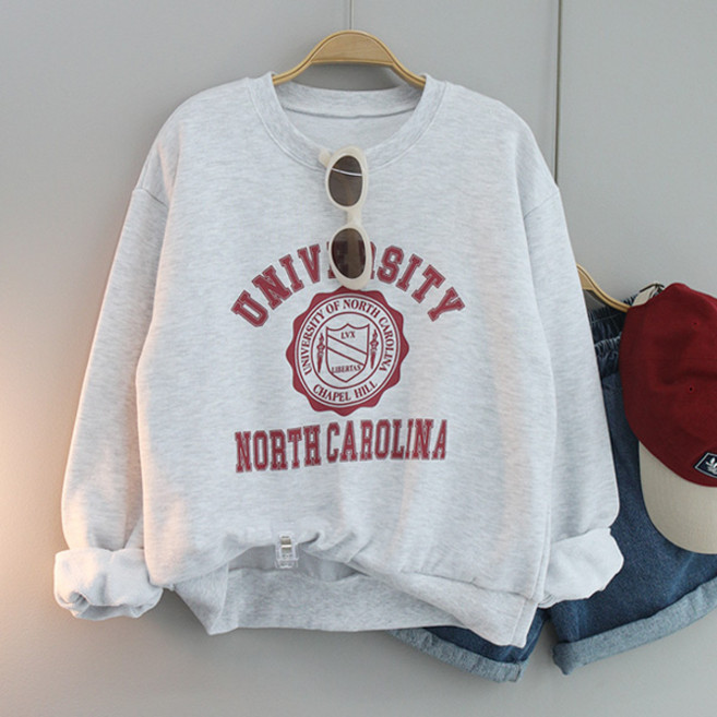 달콩 여성 캐롤라이레터링세미크롭맨투맨 봄신상