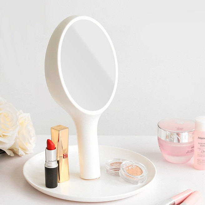 JJONE 메이크업 미용탁상거울 각도조절 3배확대경 휴대가능 양면거울 360도회전, 1개