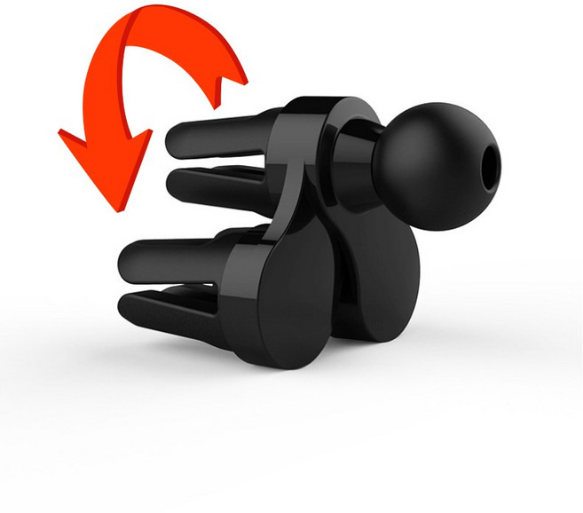 차량용 세로형 송풍구 휴대폰 거치대 클립 3점 마운트, 블랙, 1개