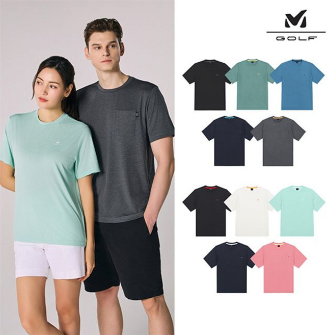 밀레골프 25SS 여름 라운드 반팔 티셔츠 남녀 10컬러 택1