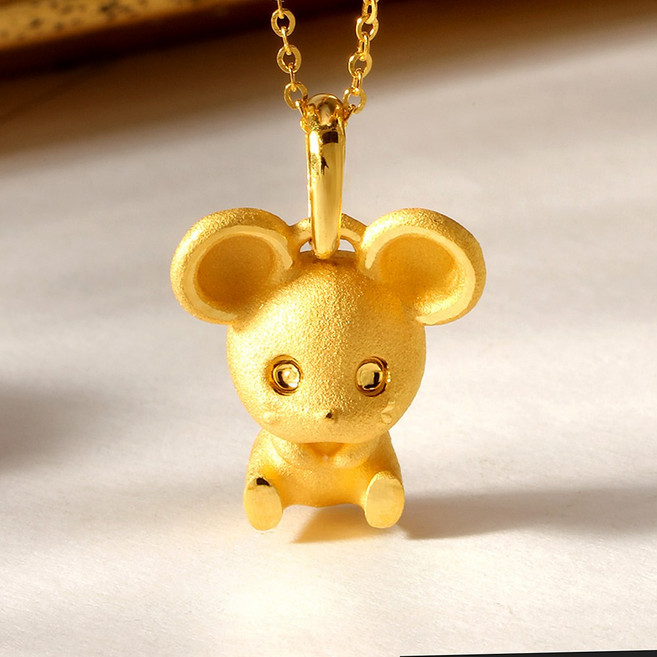 [골드팡] 24k 순금 행복하쥐 목걸이