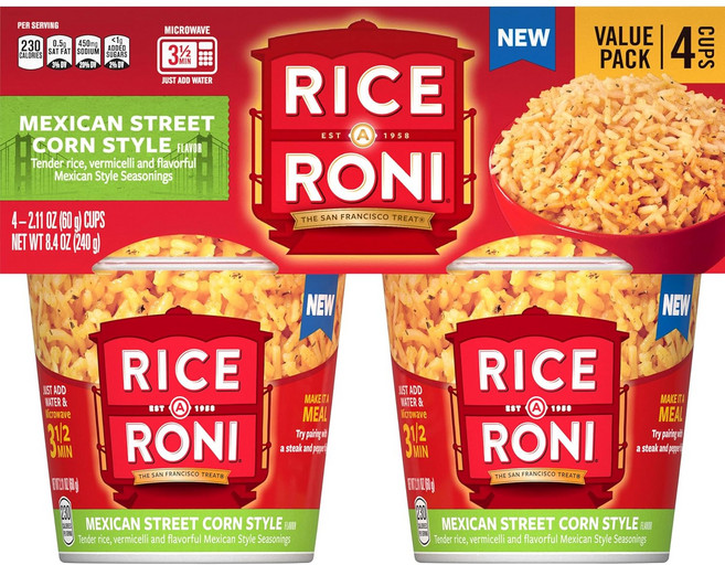 라이스-아로니 컵 멕시칸 스트리트 옥수수 2.11온스 4팩, Mexican Street, 2.11 Oz (Pack of
