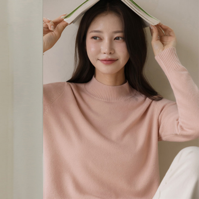 [마이더스비] Soft.B 캐시 반폴라 니트