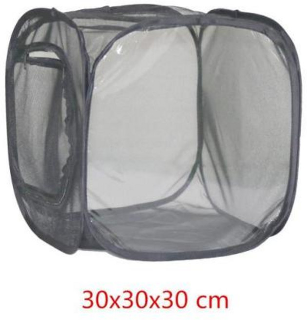 접이식 곤충 그물 천 메쉬 케이지 나비 사마귀 잠자리 사육 먹이 통기성 서식지 1 개, 06 30x30x30 black, 1개