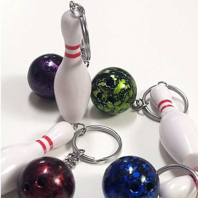 스포츠 키링 운동 동호회 키링 선물, 1개, 볼링 초록