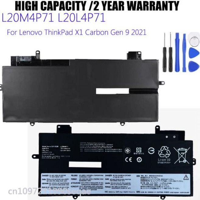 Lenovo ThinkPad X1 Carbon Gen 9 2021 9-20XW9세대 10세대Gen6 배터리 + 도구용 L20M4P71 노트북, 1개, 기타