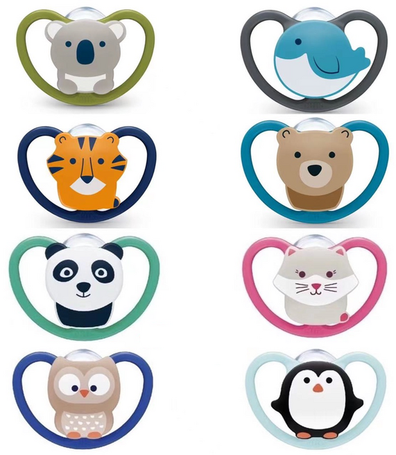 NUK SPACE超透氣矽膠安撫奶嘴 【金寶貝】(款式隨機出貨), 1個, 18-36M