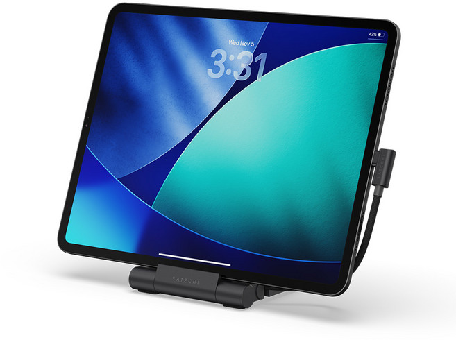 사테치 OntheGo C타입 7in1 멀티허브 아이패드 갤럭시탭 거치대 폴더블 허브, 1개, Space Black