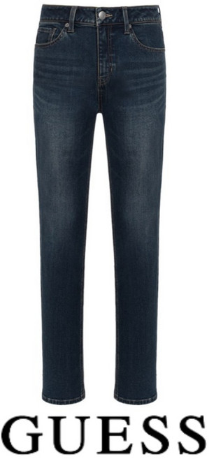 [백화점발송] 게스 남성 청바지 기모 일자핏 여유로운 신축성 작업 캠핑 낚시 여행 대학생 근무