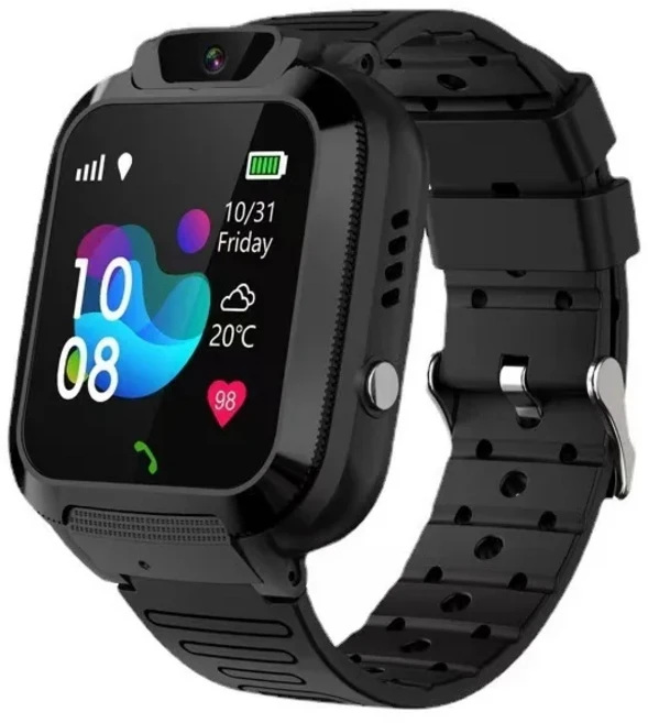 어린이 전화 시계 깊은 방수 장거리 카메라 포지셔닝 학생 2G 통화 스마트 워치 Q16, 01 Black