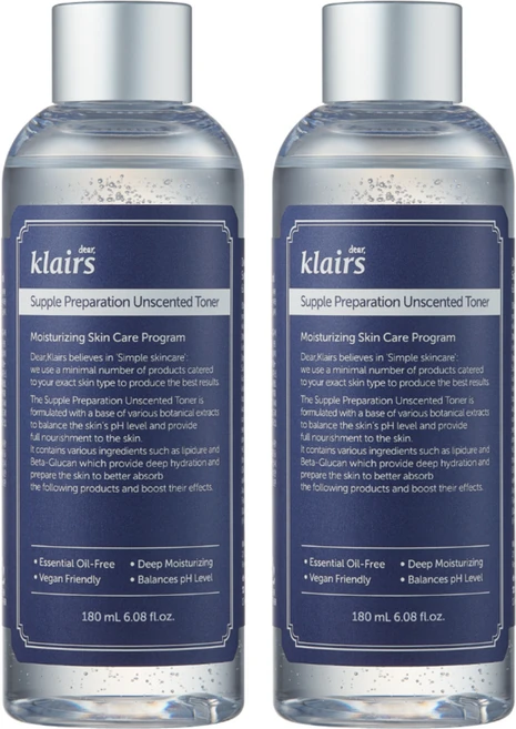 클레어스 서플 프레퍼레이션 언센티드 토너, 180ml, 2개 - 쿠팡