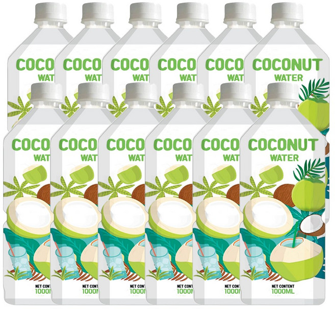 RFC 저온 살균 코코넛 워터 100%, 1L, 12개