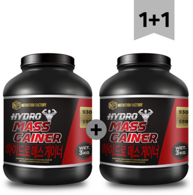 1+1 하이드로매스게이너 단백질 헬스보충제, 2개, 3.63kg