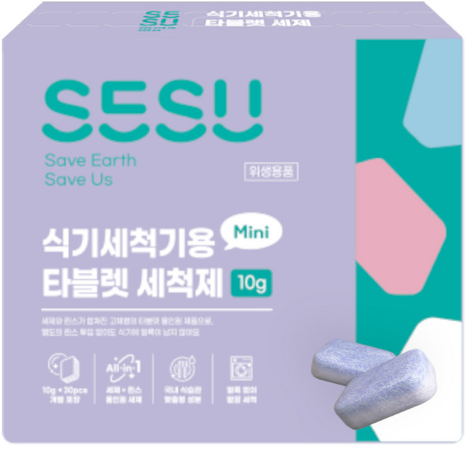 세수 미니 식기세척기 세제 올인원 타블렛형, 10g, 30개