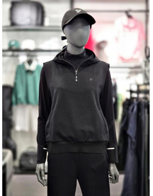 볼빅 여성 후드 베스트 조거 셋업 VLMTQ201_BK