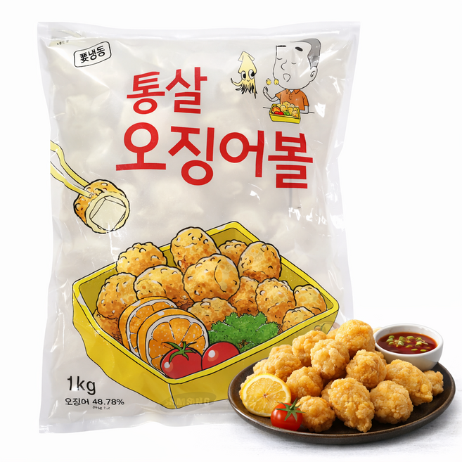 가토코 통살 오징어볼, 3개, 1kg