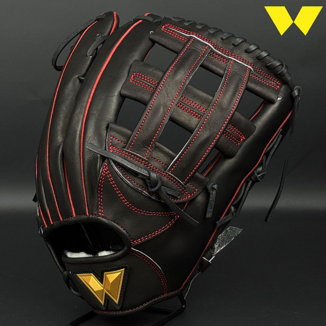 WE 위 외야글러브 외야수 재팬 코데라 레더 골드라벨 H웹 올블랙, 우투(왼손착용), 블랙, 1개