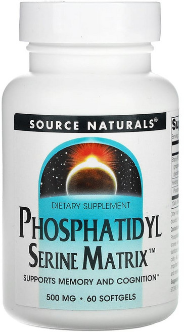 소스네추럴스 포스파티딜세린 매트릭스 500mg 대두레시틴 소프트젤 60정, 1개