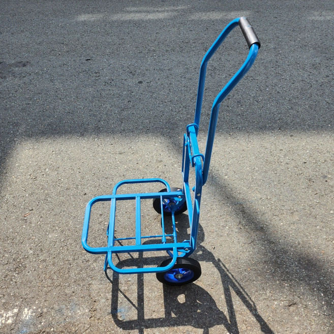 동그라미캐스터 시장카 접이식 핸드카트 CC카 2단, 8인치 발포바퀴, 1개, 파랑