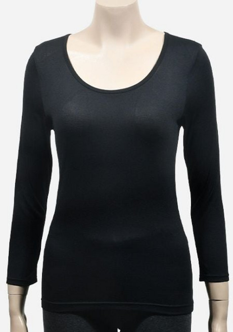 렌징모달 8부 소프트 여성 상의 내의 - 블랙 윗도리_ 20259877EA