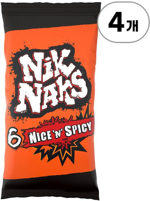닉 낙스 나이스 앤 스파이시 멀티팩 Nik Naks Nice 'N' Spicy Multipack 120g, 4개