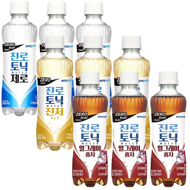 진로토닉워터 제로모음(제로3개+진저에일3개+얼그레이홍차 3개), 300ml