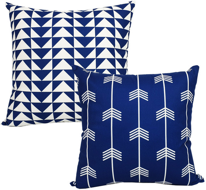 블루패턴 쿠션커버 2개세트