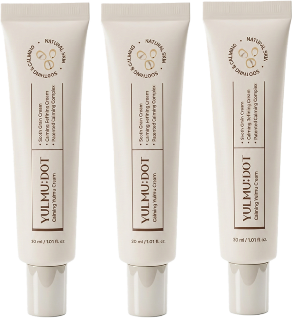 율무닷 국내산 고함량 율무 영양크림 진정 보습 수분 피부결 케어 2중 기능성, 3개, 30g